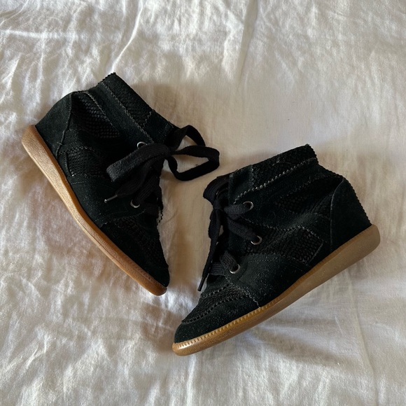 Isabel Marant Bobby Wedge Sneaker Black Size 38 - Picture 1 of 7